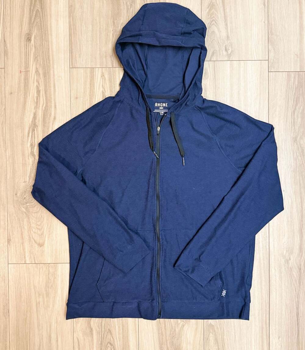 Rhone Blue Full-Zip French Terry Hoodie Mens XL